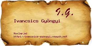 Ivancsics Gyöngyi névjegykártya