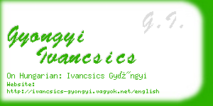 gyongyi ivancsics business card
